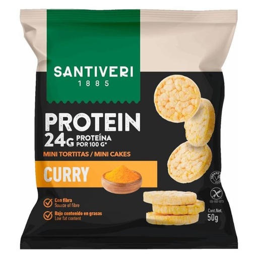 [041282] Mini Tortitas Protein Curry 50 G. - Santiveri