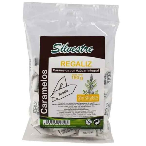 [200020] Caramelos Integrales Regaliz 150 G. - Silvestre