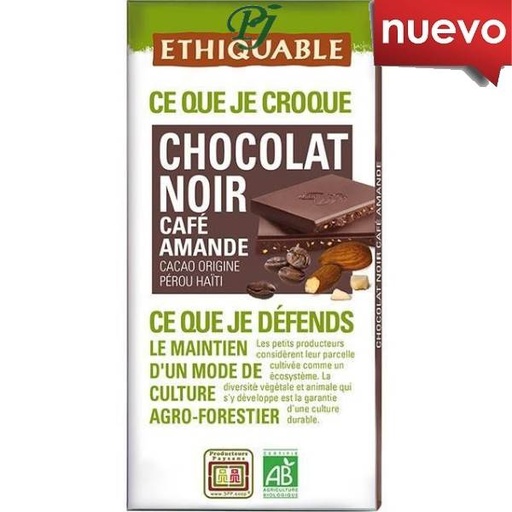 [202584] Chocolate Negro Con Café Almendra 100 G. - Ethiquable