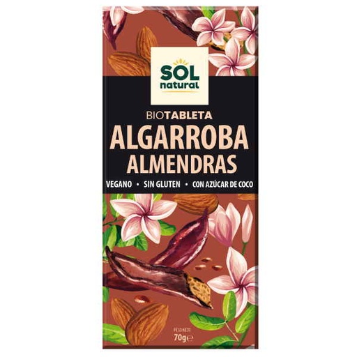 [202892] Tableta De Algarroba Con Almendra Bio 70 G. - Sol Natural