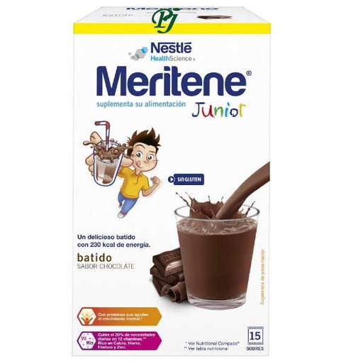 [203070] Meritene Junior Batido Chocolate 15 Sobres - Nestle Health