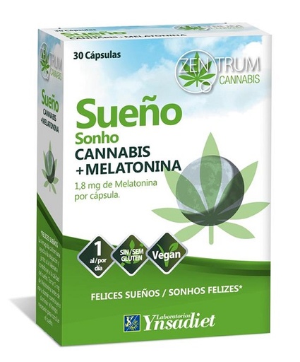 [0505115] Sueño Con Cannabis + Melatonina 30 Cápsulas Zentrum - Ynsadiet