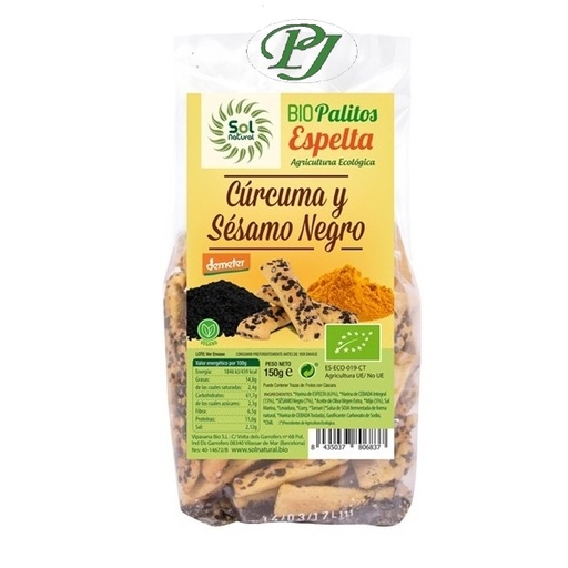[204544] Palitos Espelta Cúrcuma Y Sésamo 150 G. - Sol Natural