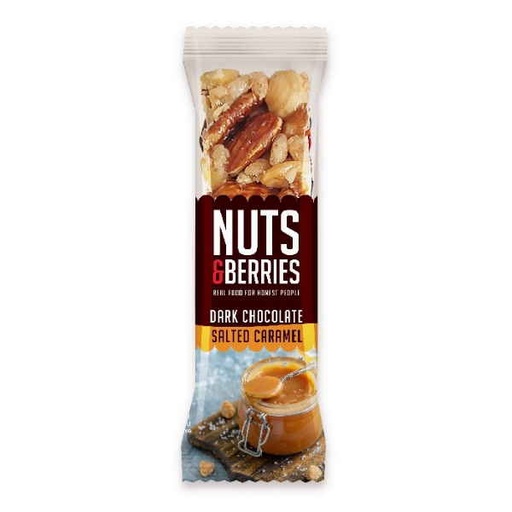 [205564] Barrita De Frutos Secos Con Chocolate Negro Y Caramelo 40 G. - Nuts&Berries