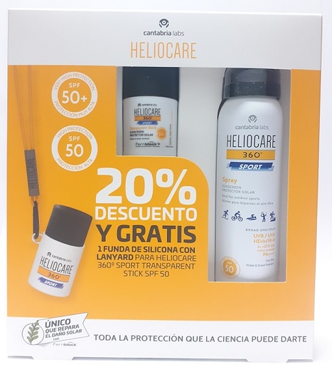 [1301200] Heliocare 50+ 360º Sport Spray 100 Ml. + Stick - Cantabria Labs