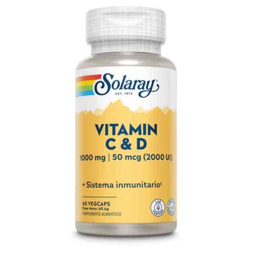 [0504661] Vitamin C & D 60 Vegcáps - Solaray