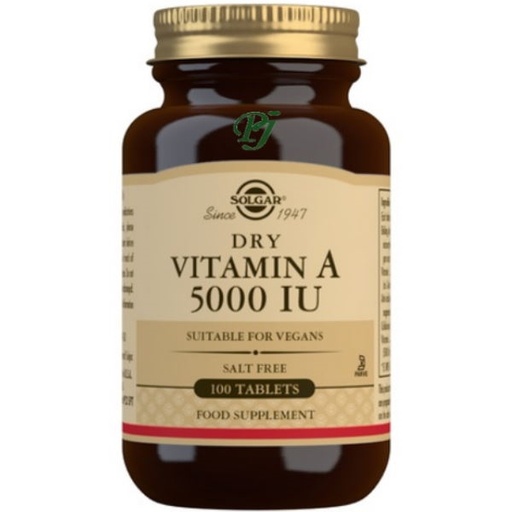[058039] Vitamina A Seca 100 Tabletas 5000 Ui. - Solgar