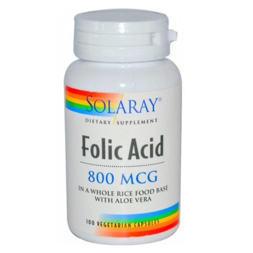 [058660] Acido Folico 800 Mcg. 100 Cápsulas - Solaray