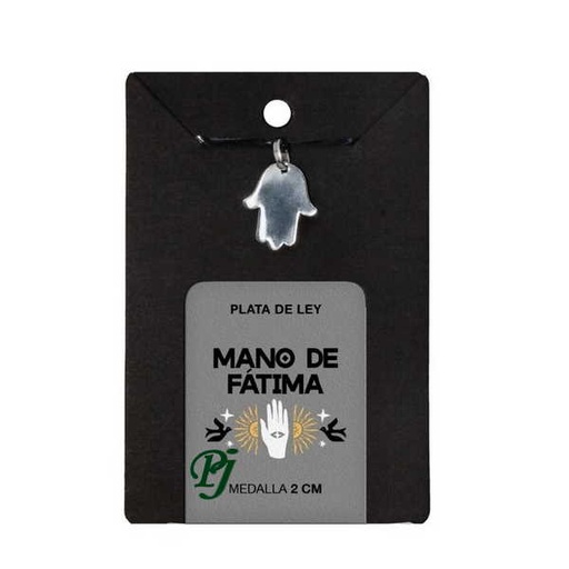 [100343] Medalla Plata Mano Fatima Plana 2 Cm. - Trinidad