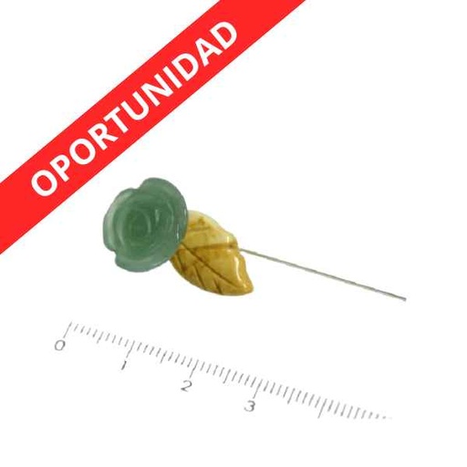 [10368] Aguja Alfiler Pañuelo Rosa Cuarzo Verde - Prominer